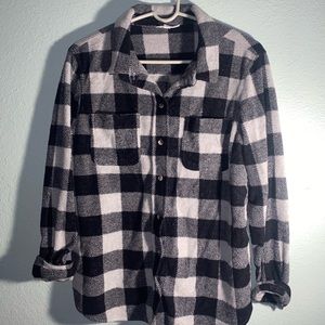 Time and Tru, Black/Gray/White flannel, Large (12-14)
